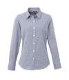 PR320 Premier Ladies Gingham Long Sleeve Shirt Navy / White colour image